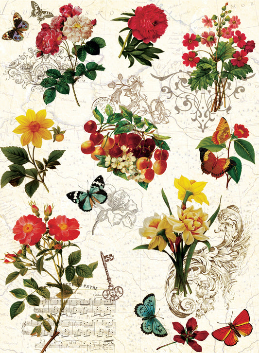 flower decoupage paper