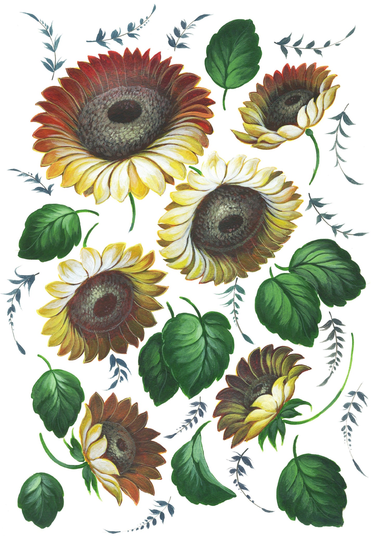 Large Decoupage Paper for Furniture - Decoupage Art - Rice Paper for Decoupage - Sunflower Floral Decoupage