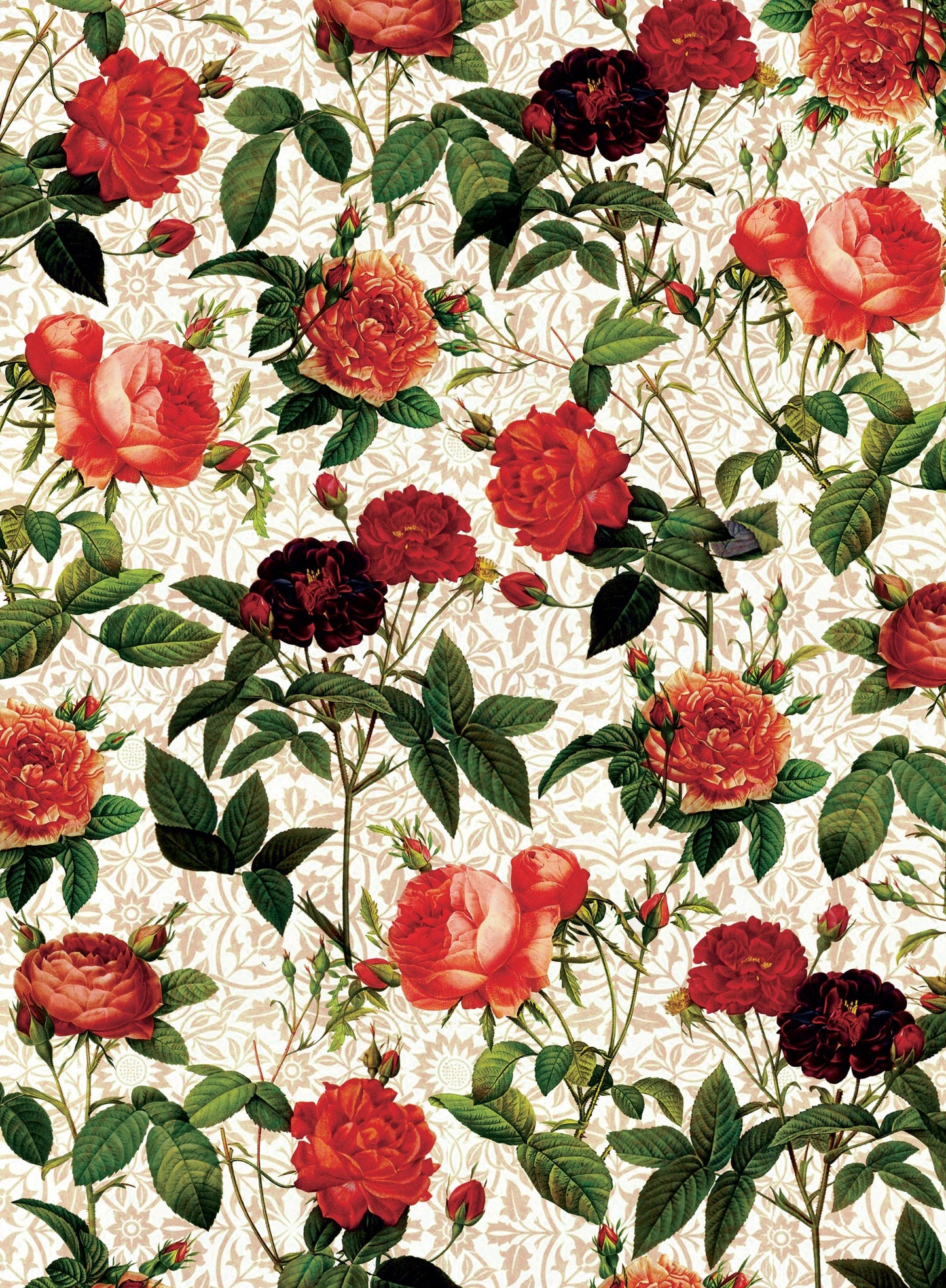 red roses rice paper decoupage