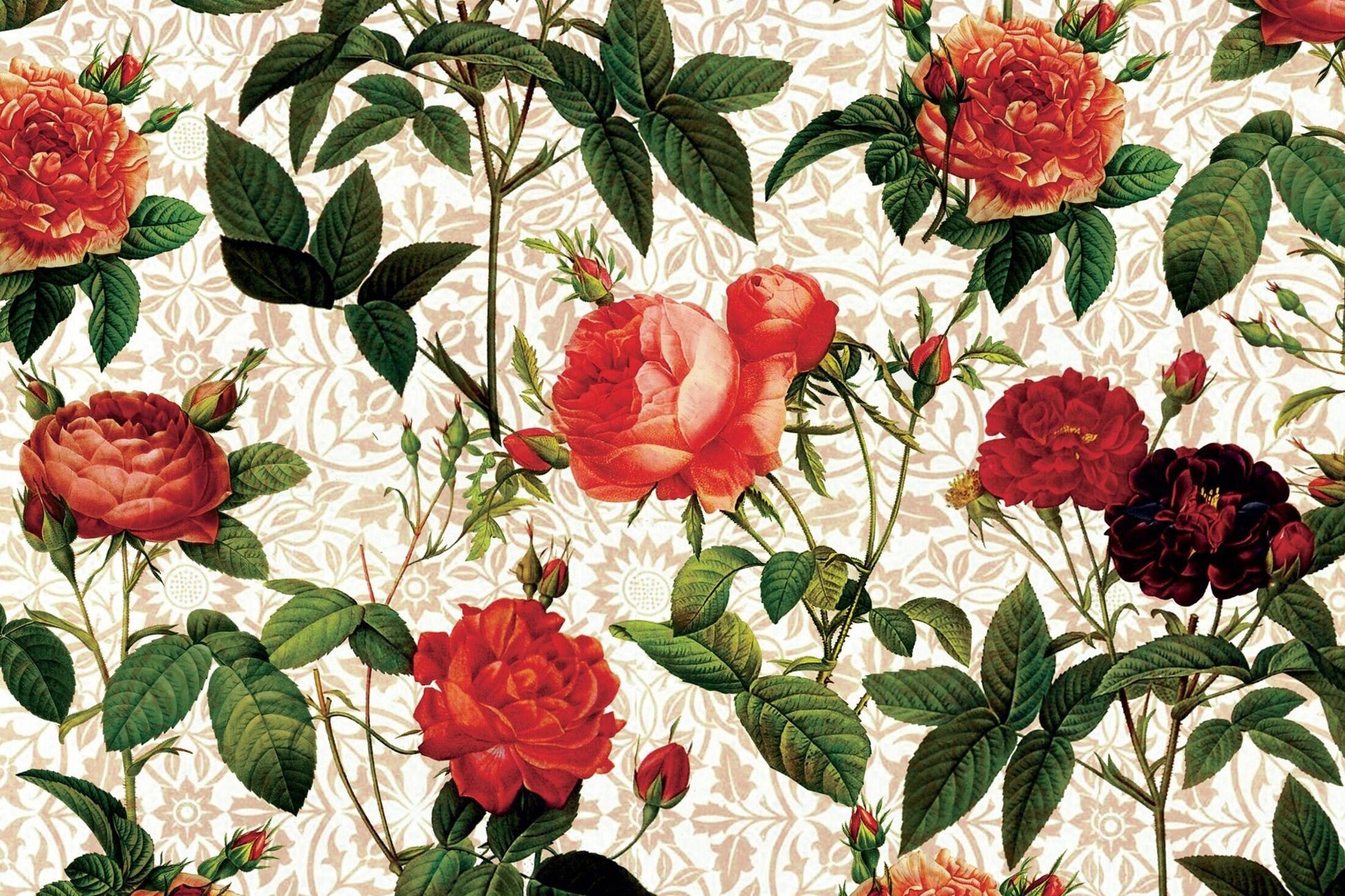 Red Roses Vintage Decoupage Paper - Decoupage Art - Large Size Rice Paper for Decoupage - A3 A2 A1