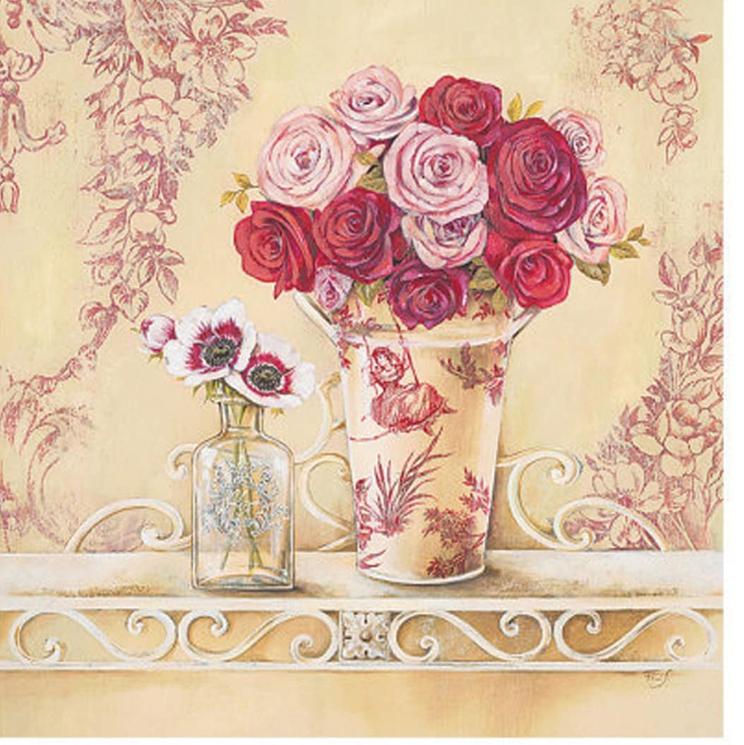 Flowers Vintage Decoupage Paper - Decoupage Art - Large Size Rice Paper for Decoupage - A3 A2 A1 A0