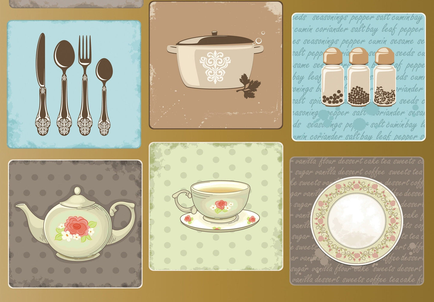 Kitchen Vintage Decoupage Paper - Decoupage Art - Large Size Rice Paper for Decoupage - A3 A2 A1 A0