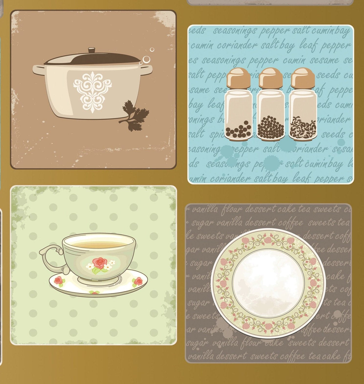 Kitchen Vintage Decoupage Paper - Decoupage Art - Large Size Rice Paper for Decoupage - A3 A2 A1 A0