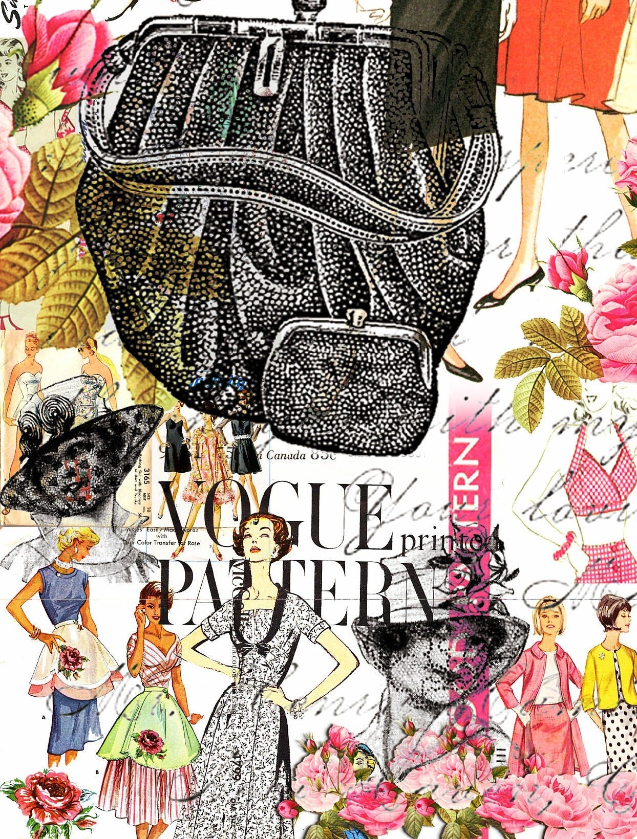 Large Decoupage Paper for Furniture - Decoupage Art - Rice Paper for Decoupage - Vintage Ladies