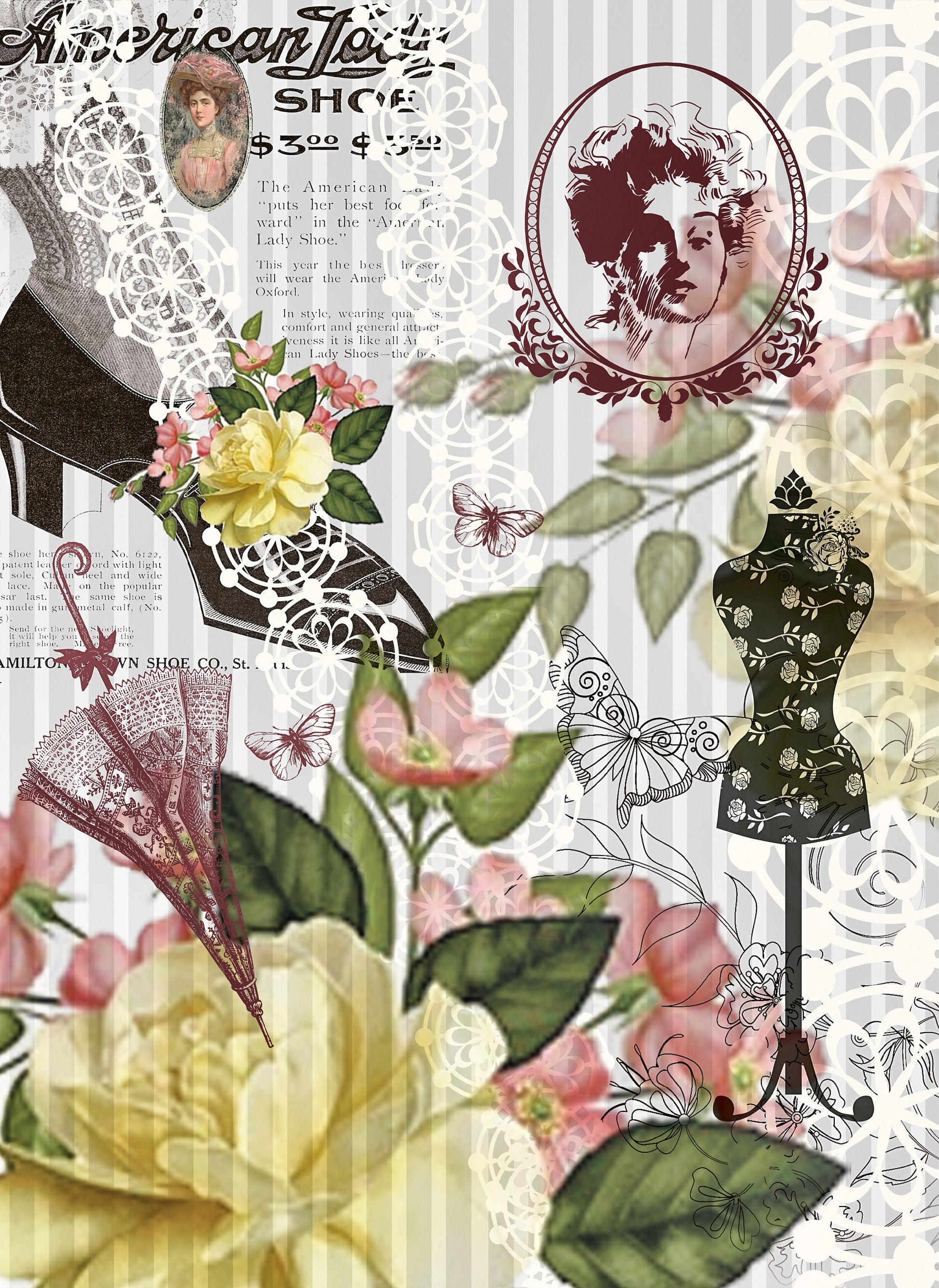 Large Decoupage Paper - Decoupage Art - Rice Paper for Decoupage - Vintage Ladies