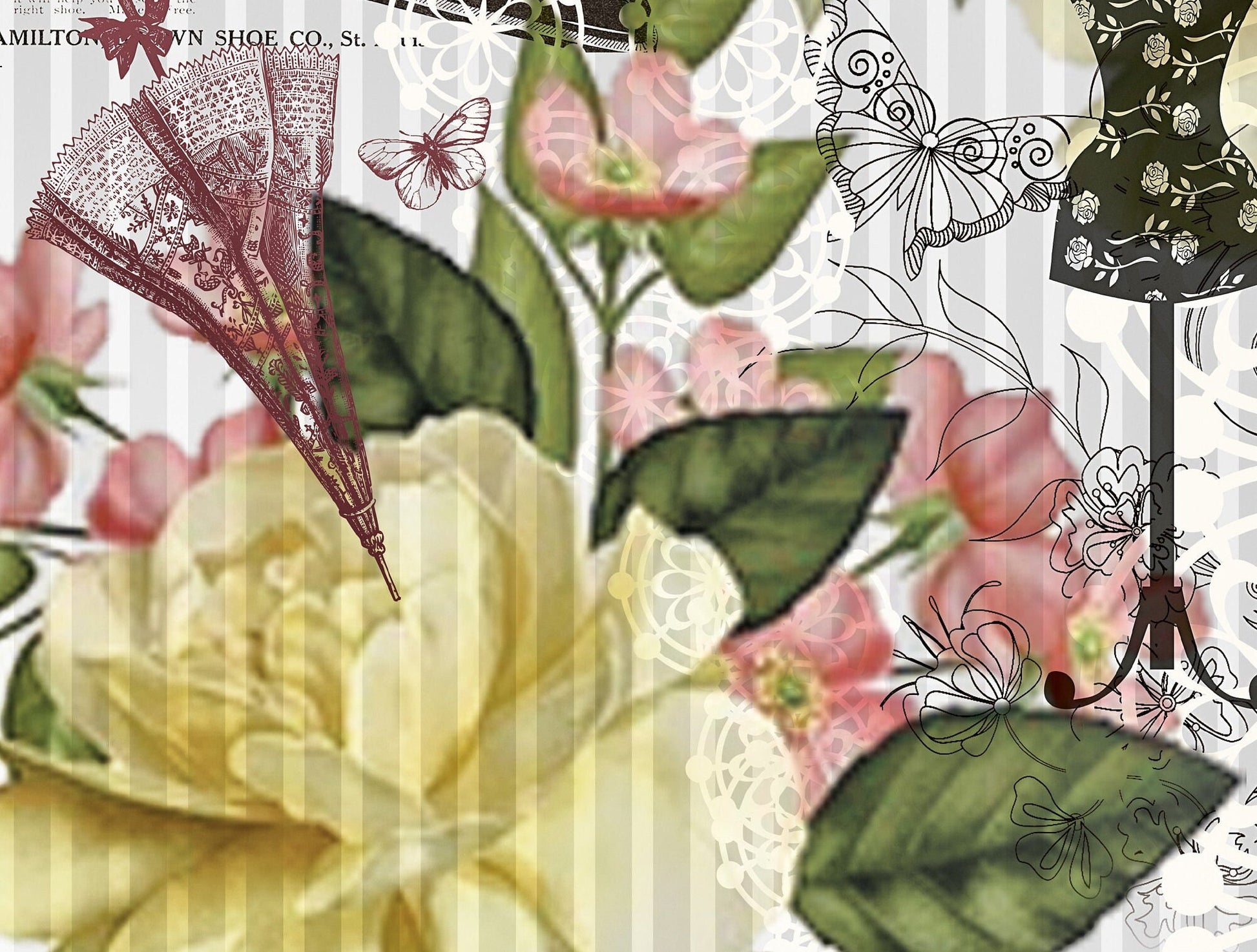 Large Decoupage Paper - Decoupage Art - Rice Paper for Decoupage - Vintage Ladies