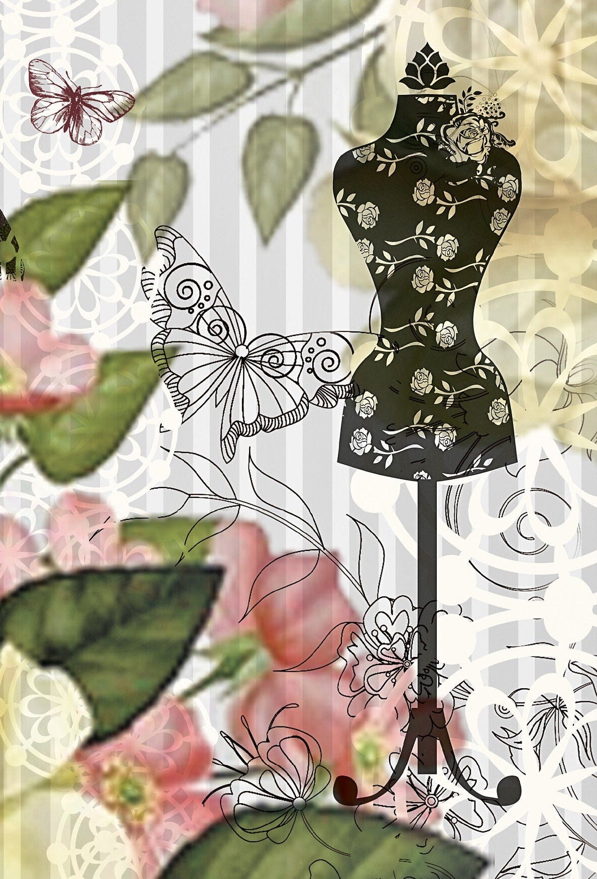 Large Decoupage Paper - Decoupage Art - Rice Paper for Decoupage - Vintage Ladies
