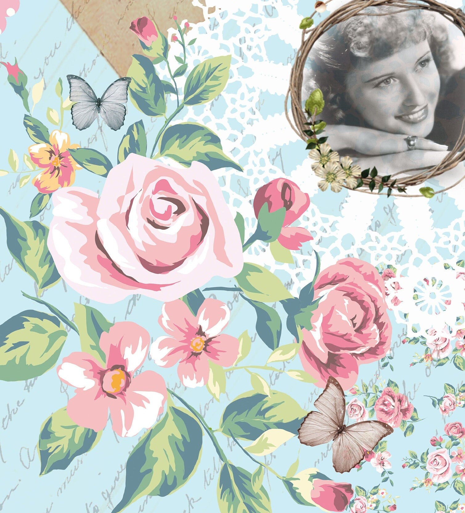 Large Decoupage Paper - Decoupage Art - Rice Paper for Decoupage - Vintage Decoupage - Roses
