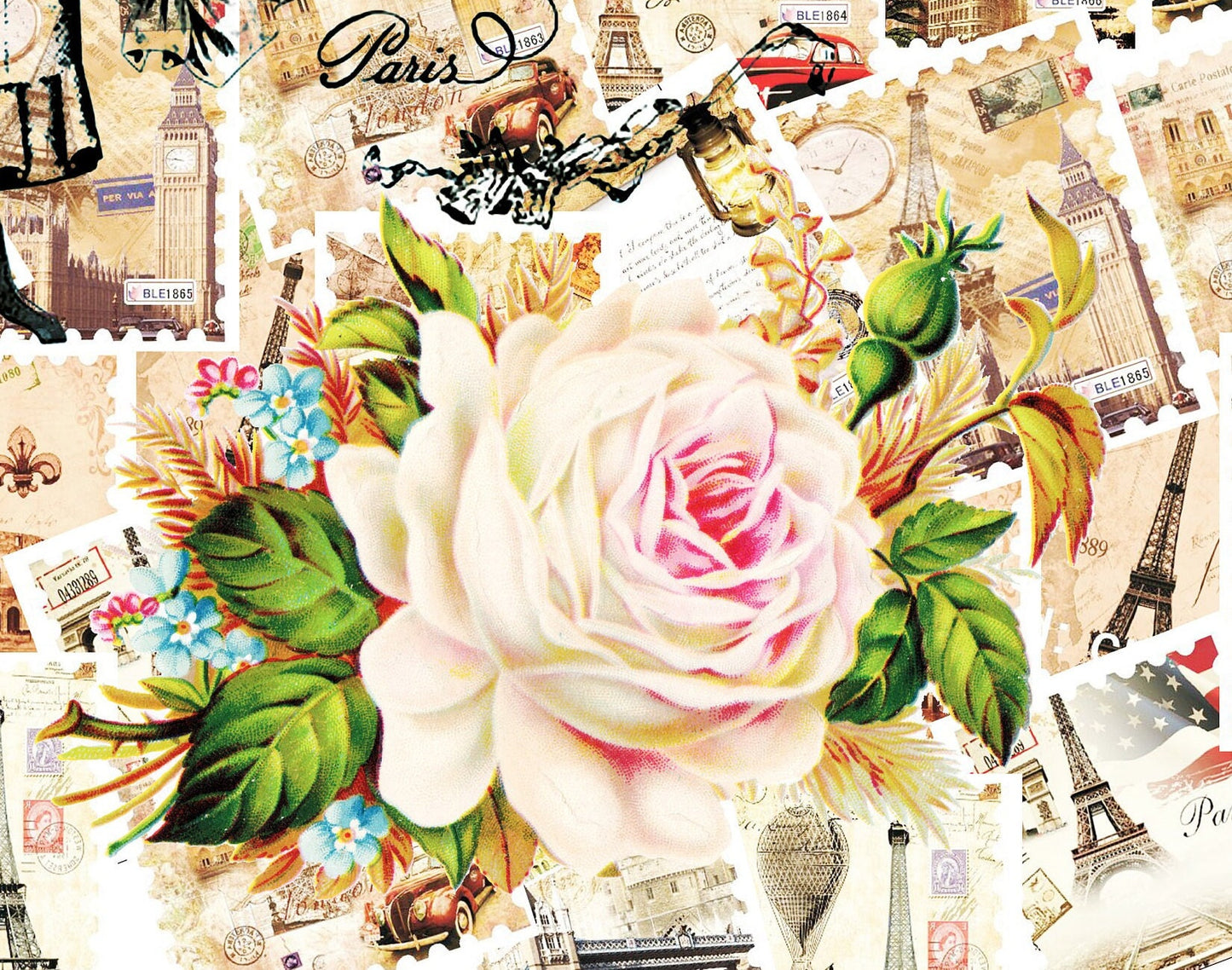 Large Decoupage Paper - Decoupage Art - Rice Paper for Decoupage - Vintage Decoupage