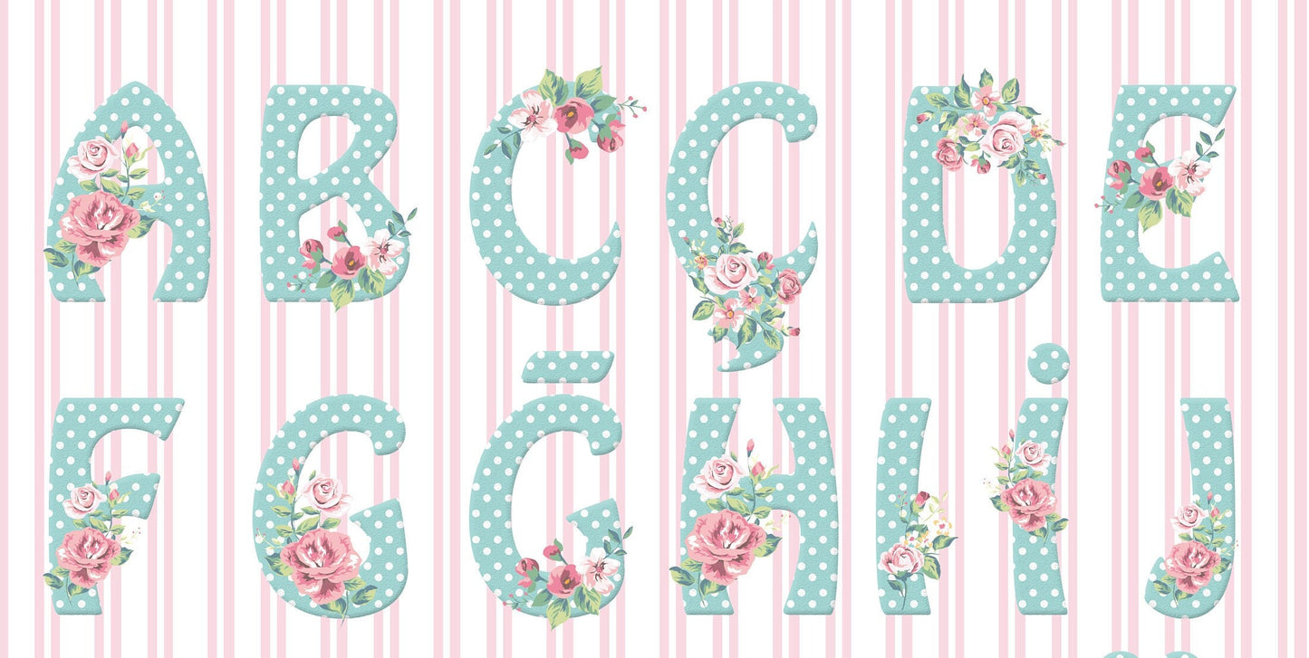 Large Decoupage Paper - Decoupage Art - Rice Paper for Decoupage - Vintage Decoupage - Floral Alphabet