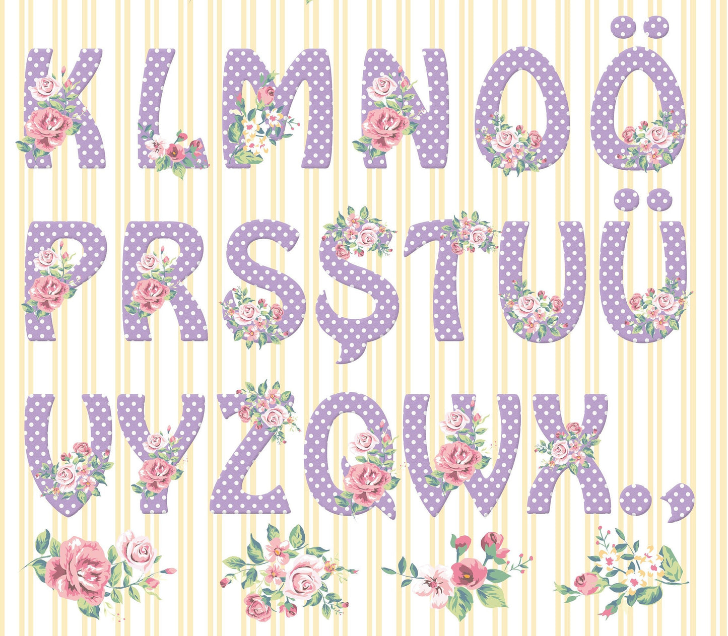 Large Decoupage Paper - Decoupage Art - Rice Paper for Decoupage - Vintage Decoupage - Floral Alphabet