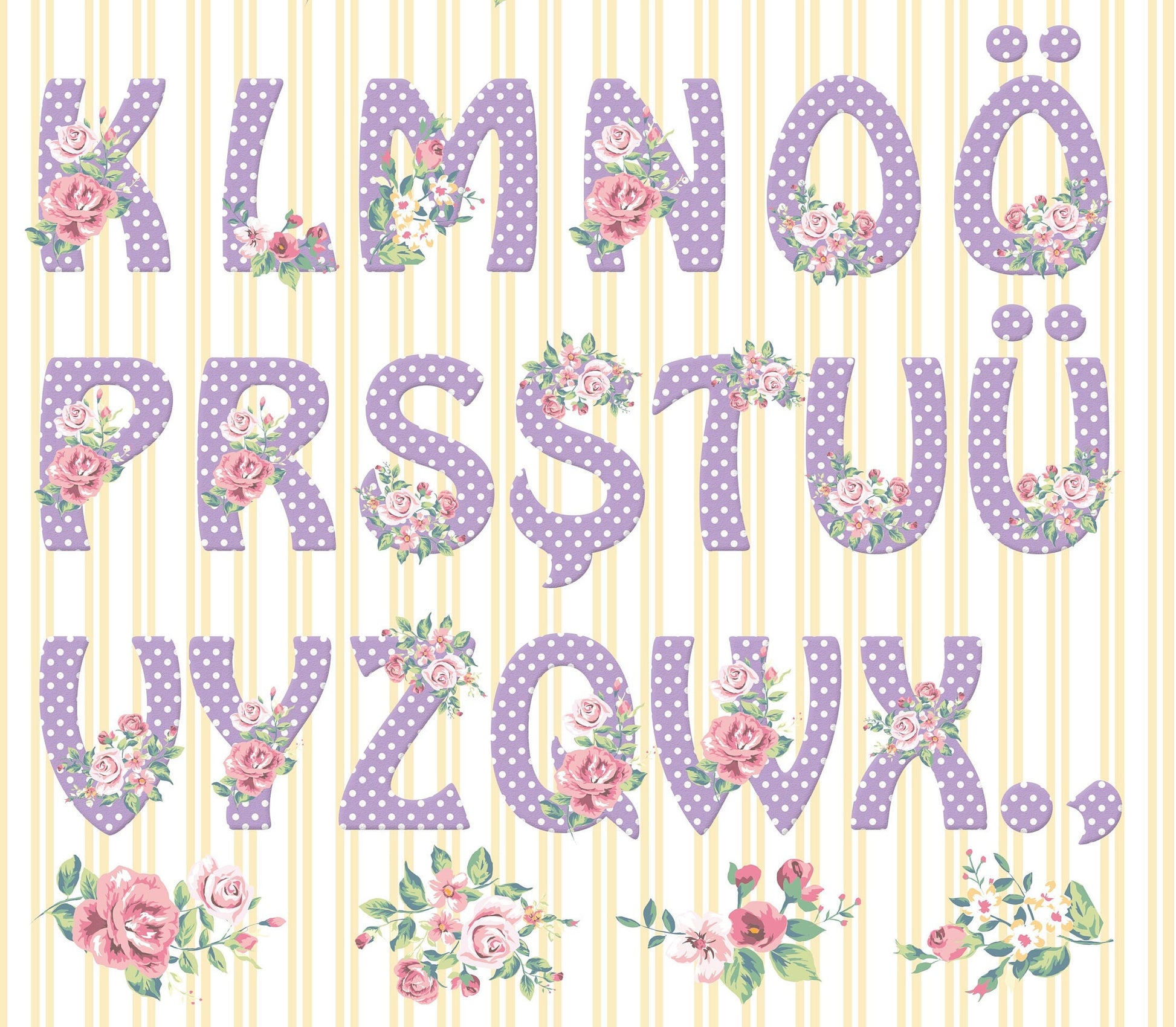 Large Decoupage Paper - Decoupage Art - Rice Paper for Decoupage - Vintage Decoupage - Floral Alphabet