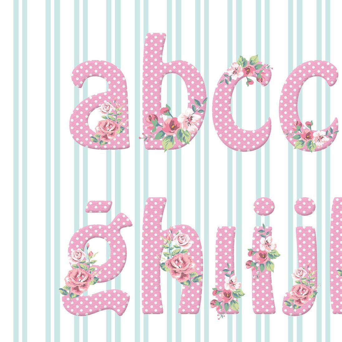 Large Decoupage Paper - Decoupage Art - Rice Paper for Decoupage - Vintage Decoupage - Floral Alphabet