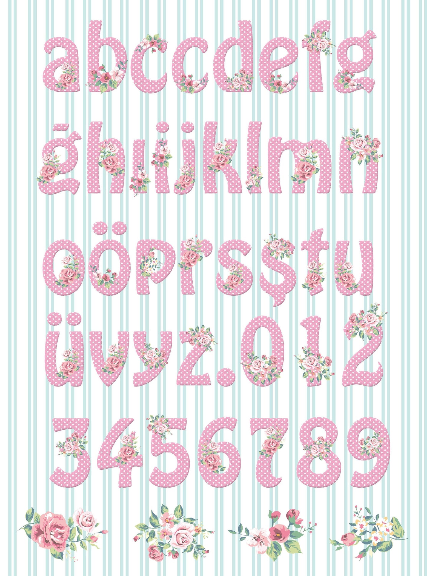 Large Decoupage Paper - Decoupage Art - Rice Paper for Decoupage - Vintage Decoupage - Floral Alphabet