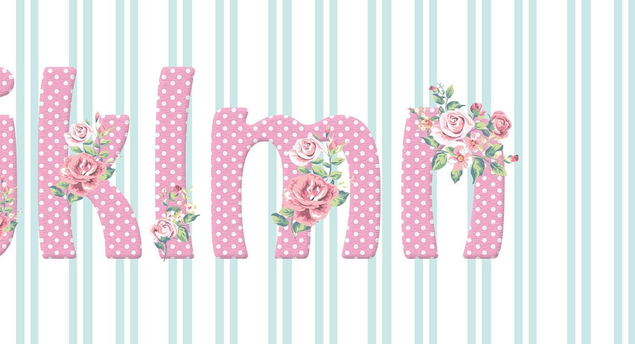 Large Decoupage Paper - Decoupage Art - Rice Paper for Decoupage - Vintage Decoupage - Floral Alphabet