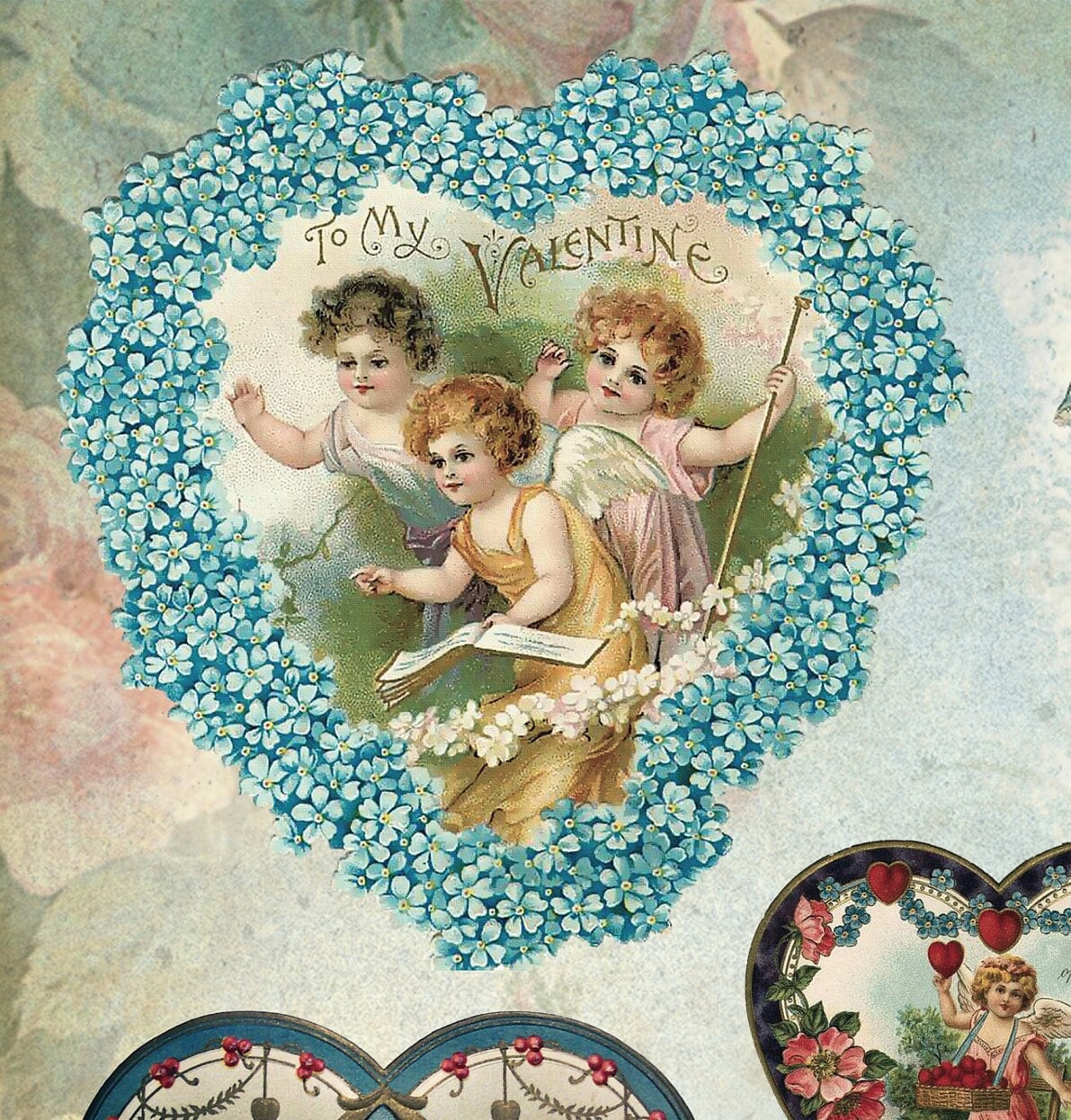 Large Decoupage Paper - Decoupage Art - Rice Paper for Decoupage - Vintage Decoupage - Baby Angels