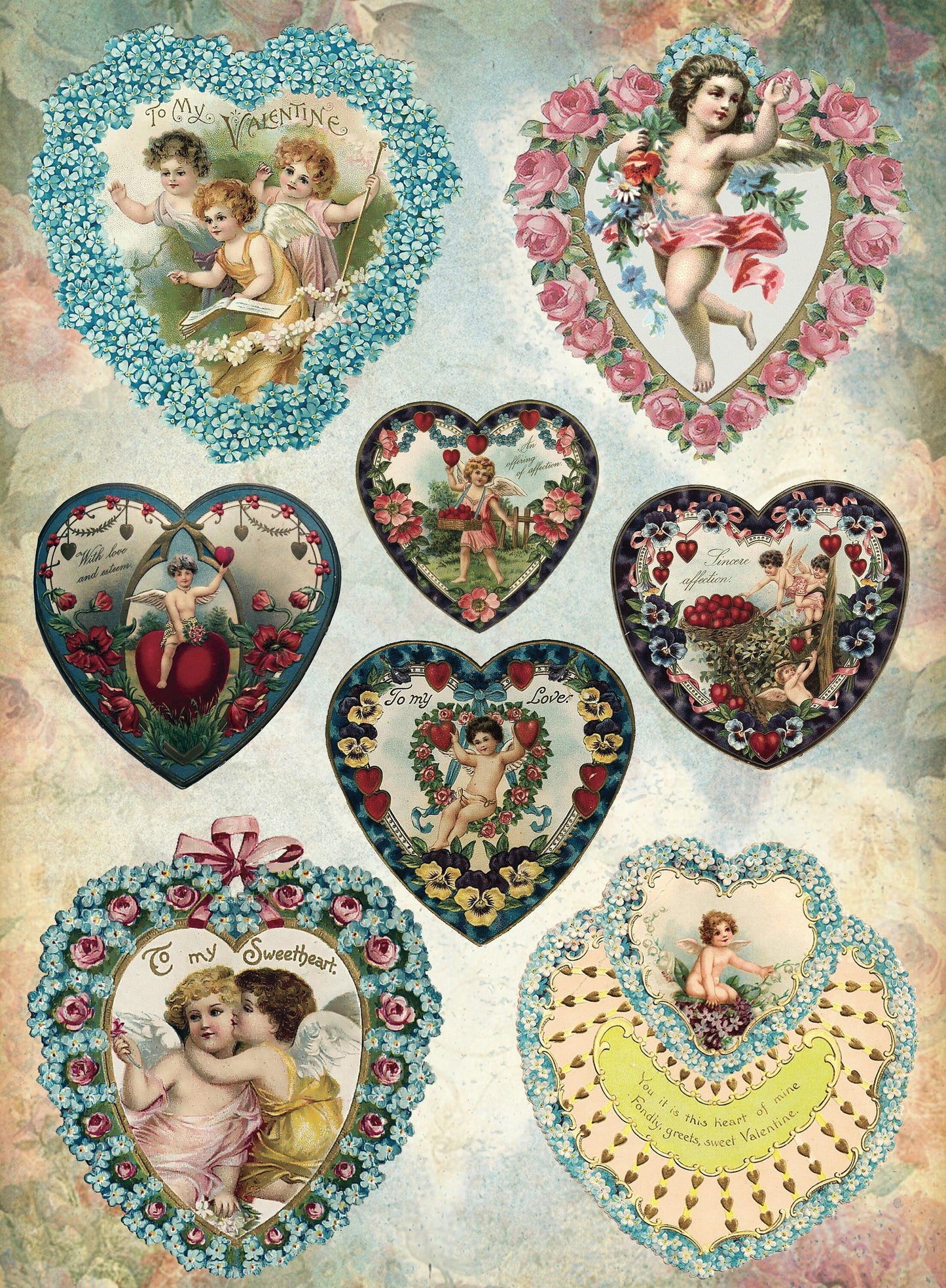 Large Decoupage Paper - Decoupage Art - Rice Paper for Decoupage - Vintage Decoupage - Baby Angels