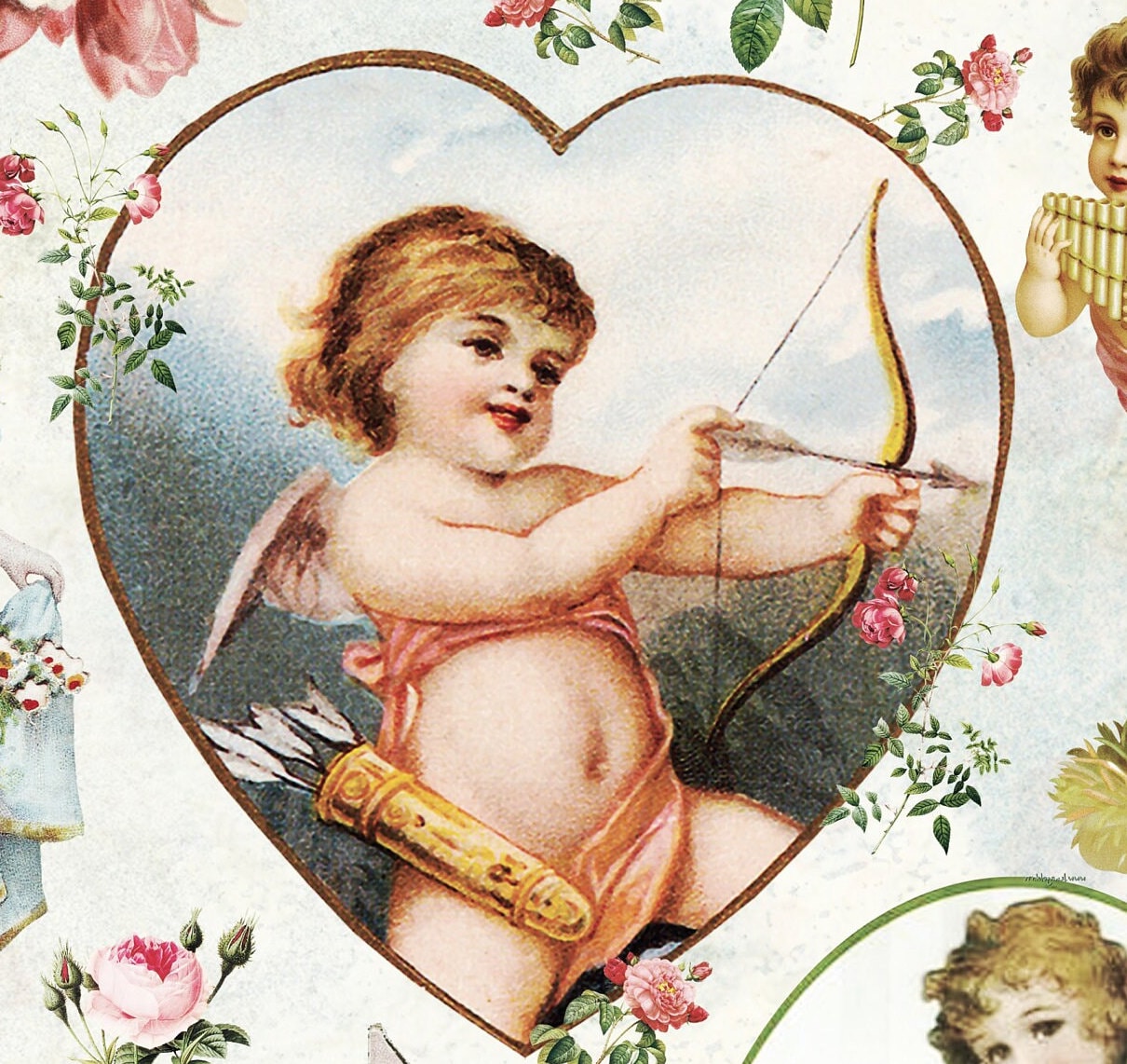 Large Decoupage Paper - Decoupage Art - Rice Paper for Decoupage - Vintage Decoupage - Baby Angels