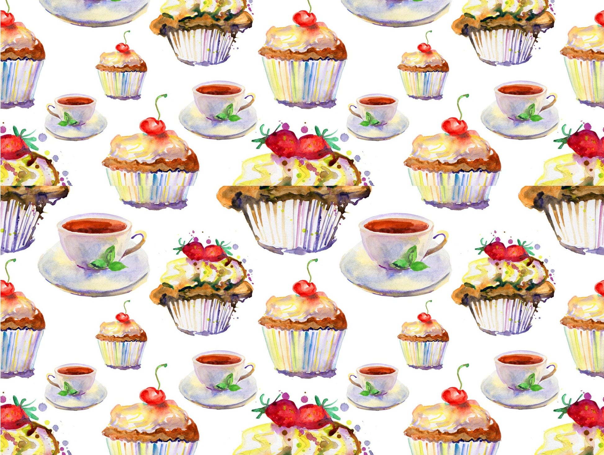 Cupcake Decoupage Paper - Decoupage Art - Large Size Rice Paper for Decoupage - A3 A2 A1 A0