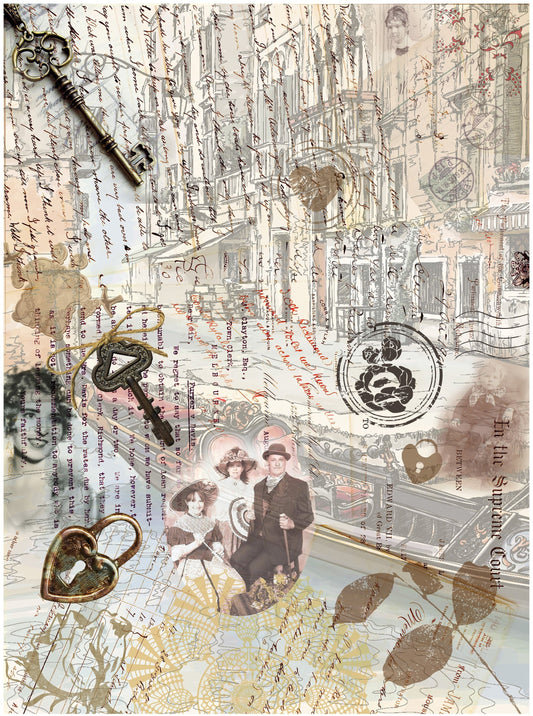 Words - Family - Keys Decoupage Paper - Decoupage Art - Large Size Rice Paper for Decoupage - A3 A2 A1 A0