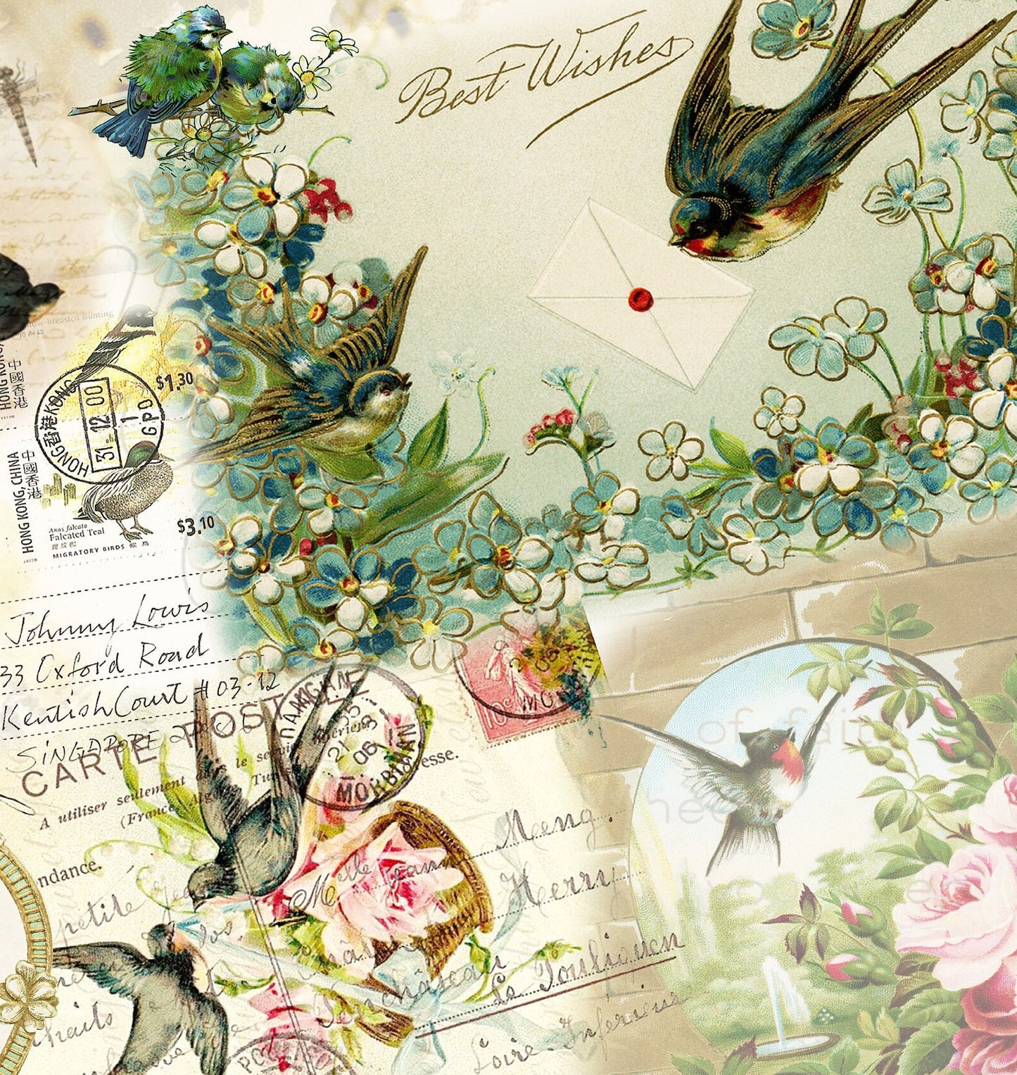 Butterfly Rice Paper for Decoupage - Furniture Vintage Decorative Paper A3 A2 A1 A0
