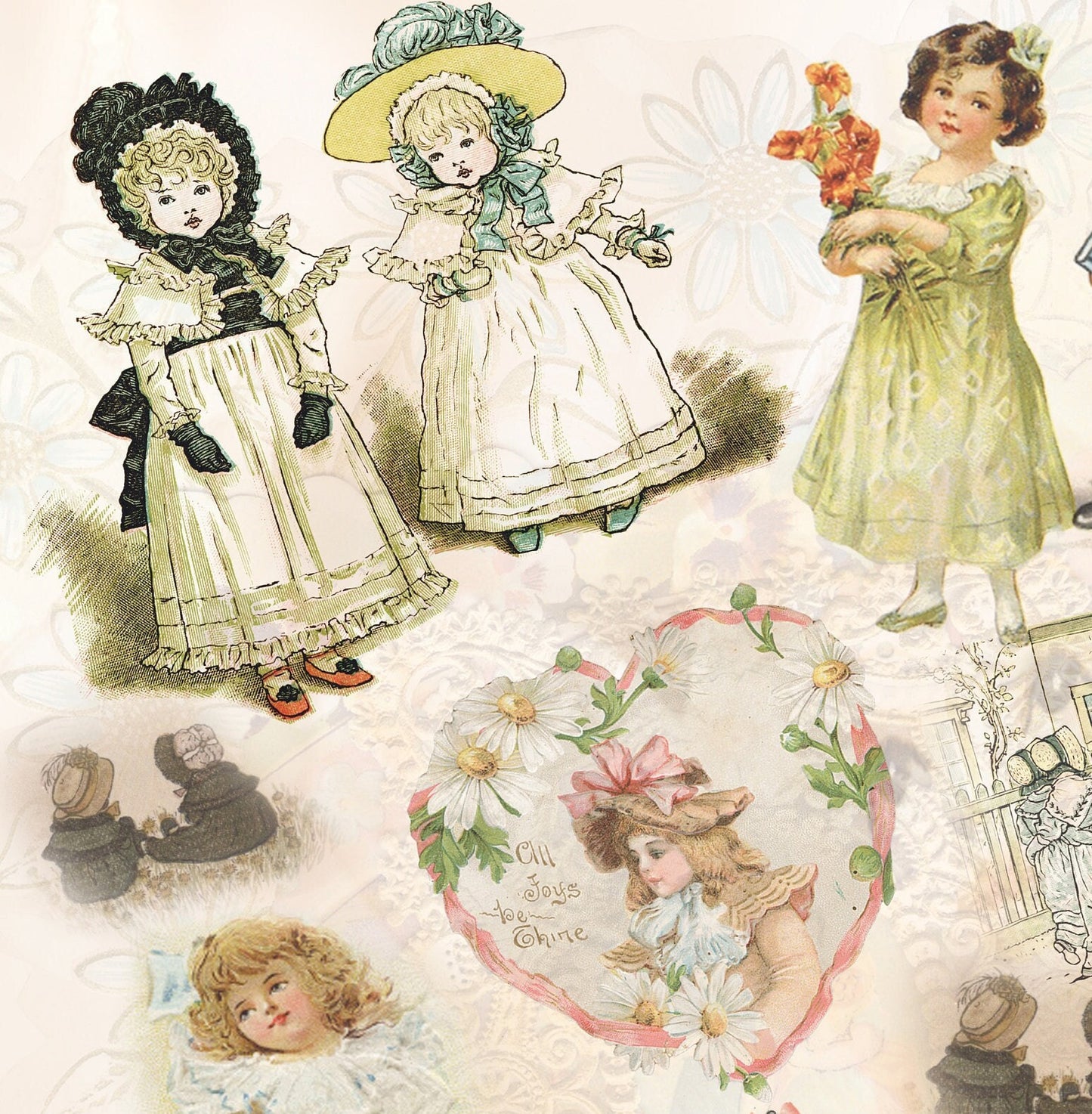 Happy Children Decoupage Paper - Decoupage Art - Large Size Rice Paper for Decoupage
