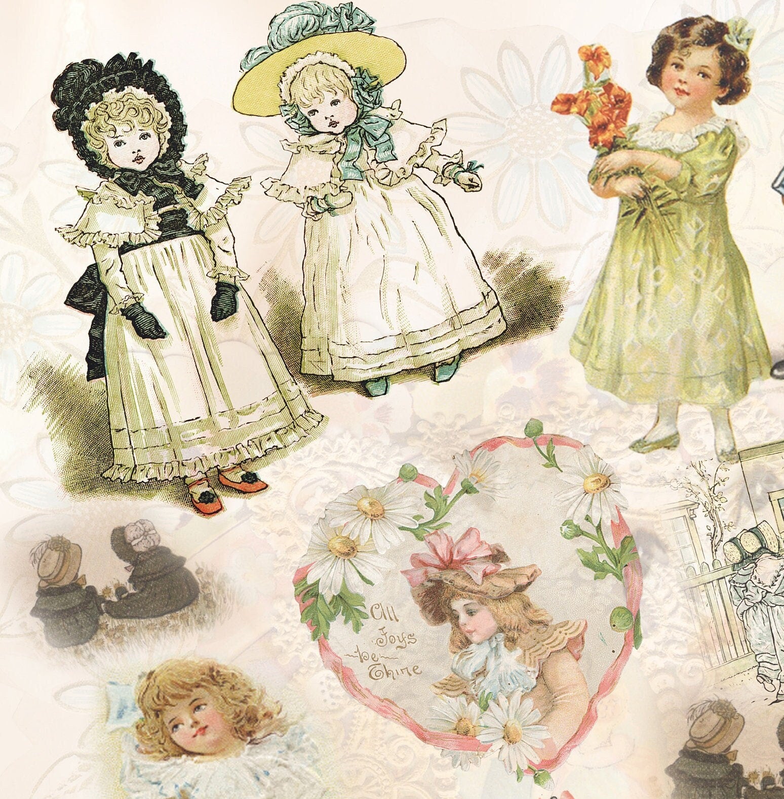 Happy Children Decoupage Paper - Decoupage Art - Large Size Rice Paper for Decoupage