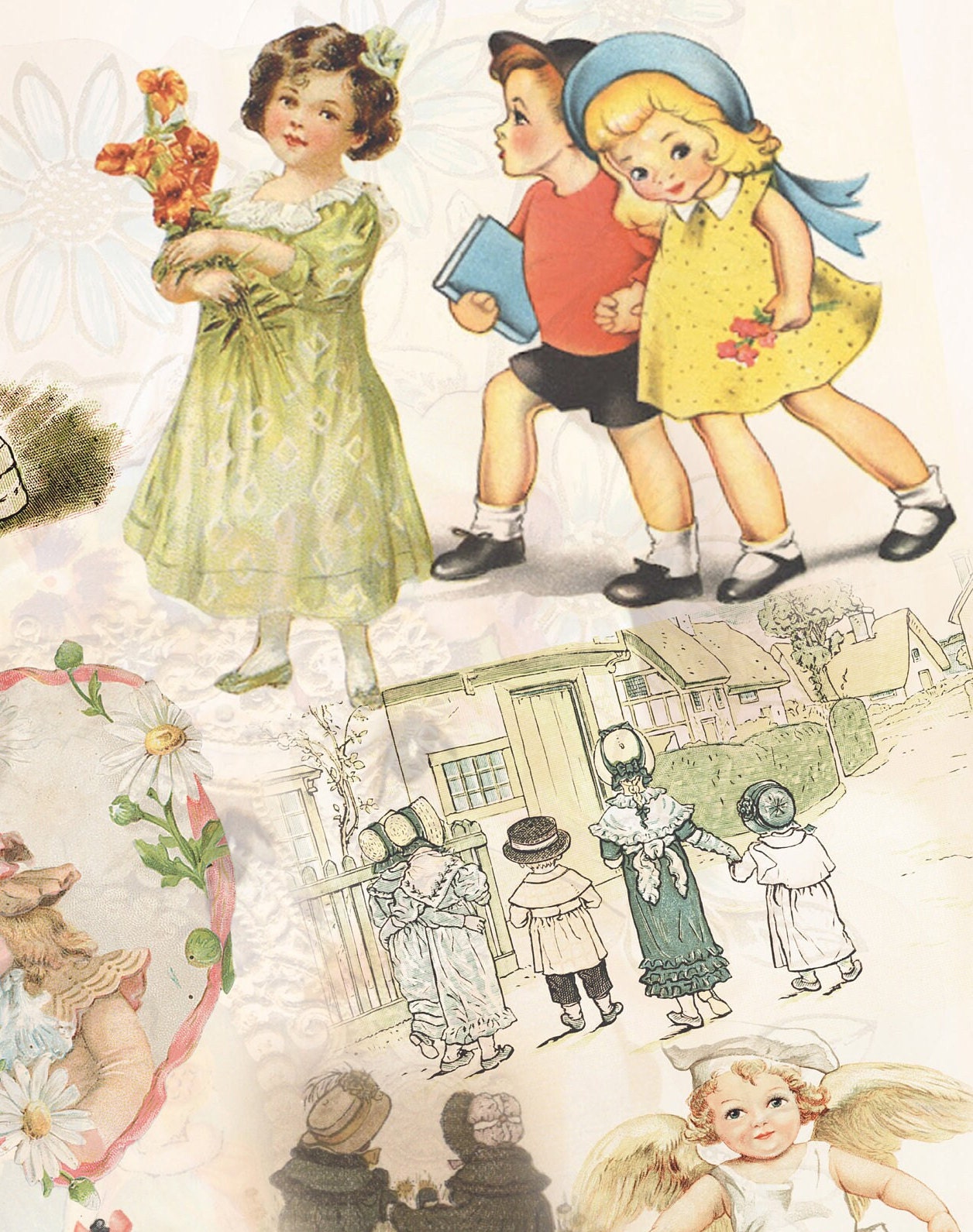 Happy Children Decoupage Paper - Decoupage Art - Large Size Rice Paper for Decoupage