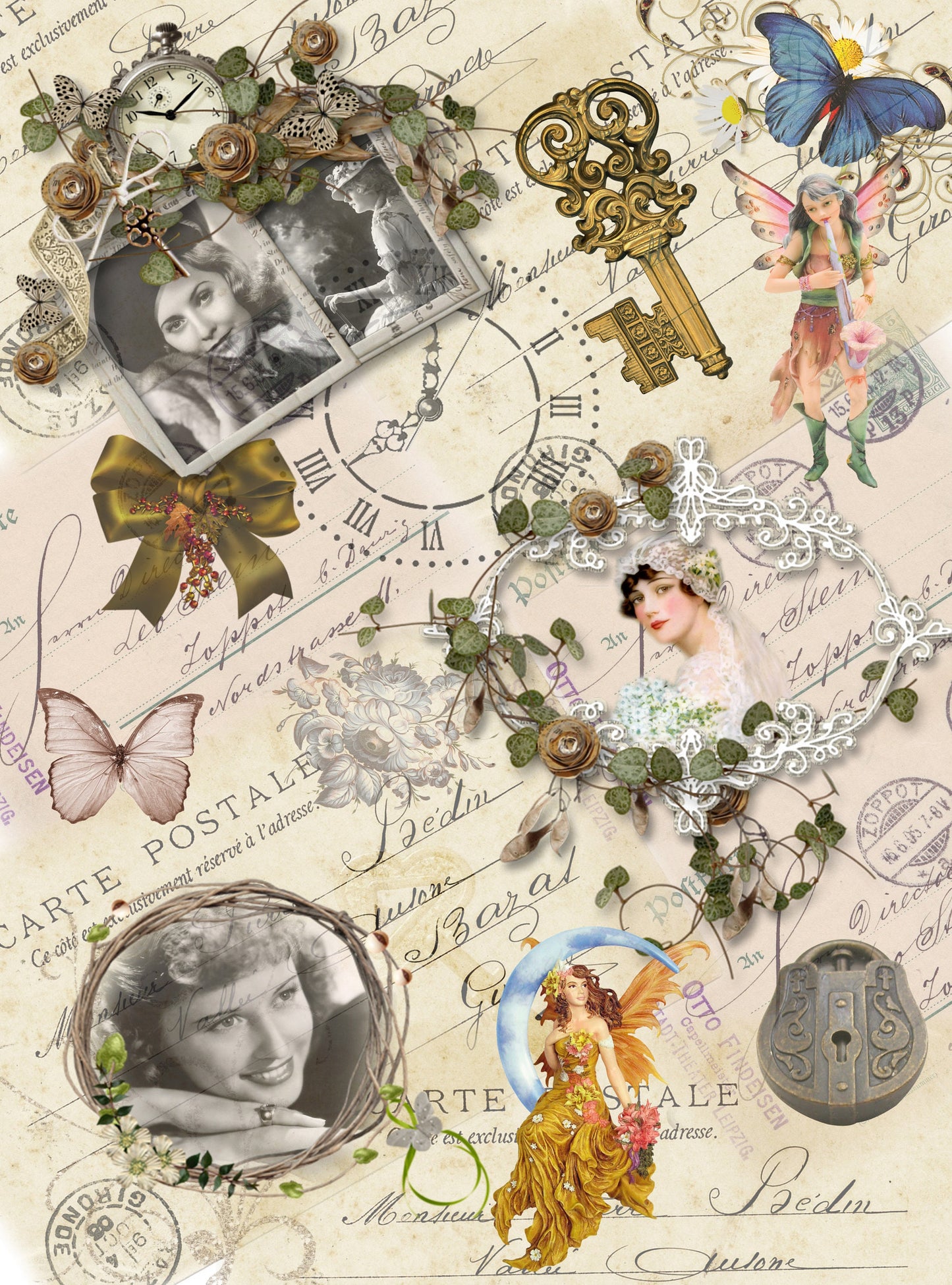 Vintage Pattern Decoupage Paper - Decoupage Art - Large Size Rice Paper for Decoupage