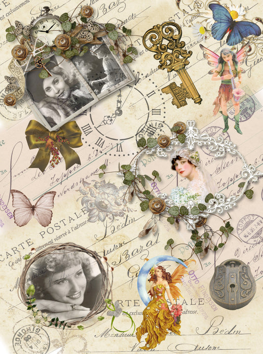 Vintage Pattern Decoupage Paper - Decoupage Art - Large Size Rice Paper for Decoupage