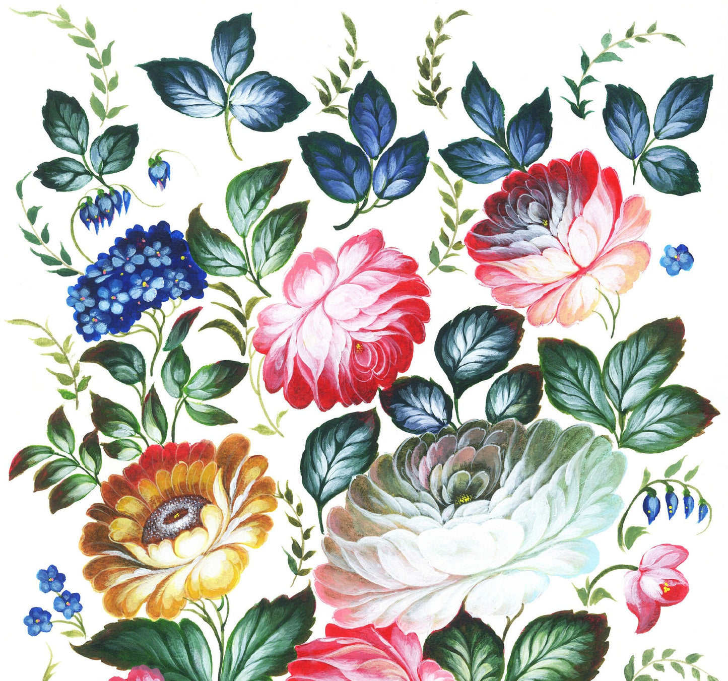 Large Decoupage Paper for Furniture - Decoupage Art - Rice Paper for Decoupage - Colorful Floral Decoupage