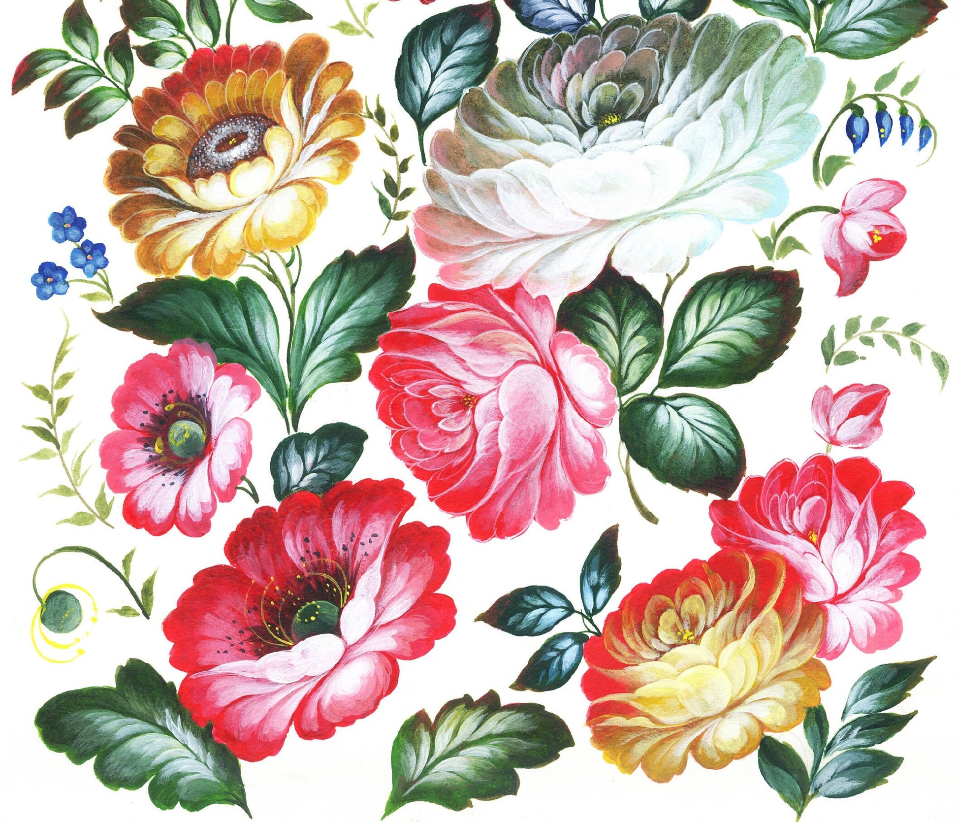 Large Decoupage Paper for Furniture - Decoupage Art - Rice Paper for Decoupage - Colorful Floral Decoupage