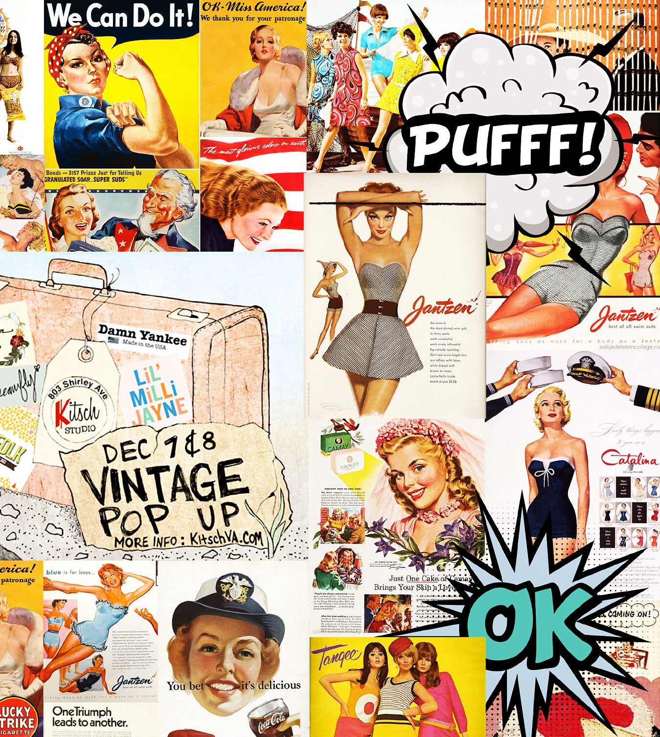 Magazine - Large Decoupage Paper for Furniture - Decoupage Art - Rice Paper for Decoupage - Hello, Pow, We Can Do It, Pop-Art