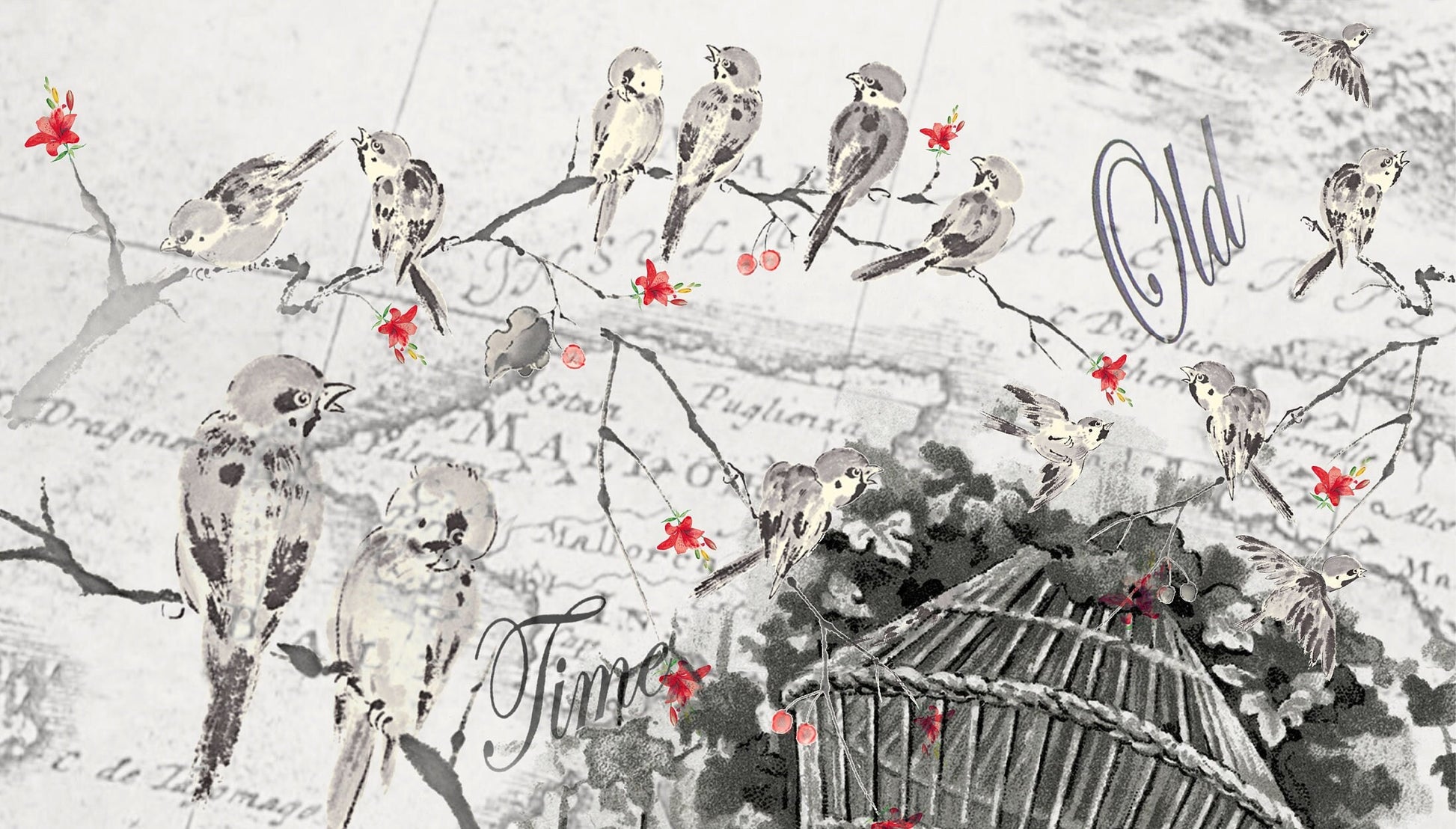 Large Decoupage Paper - Decoupage Art - Rice Paper for Decoupage - Black White Waltz Decoupage