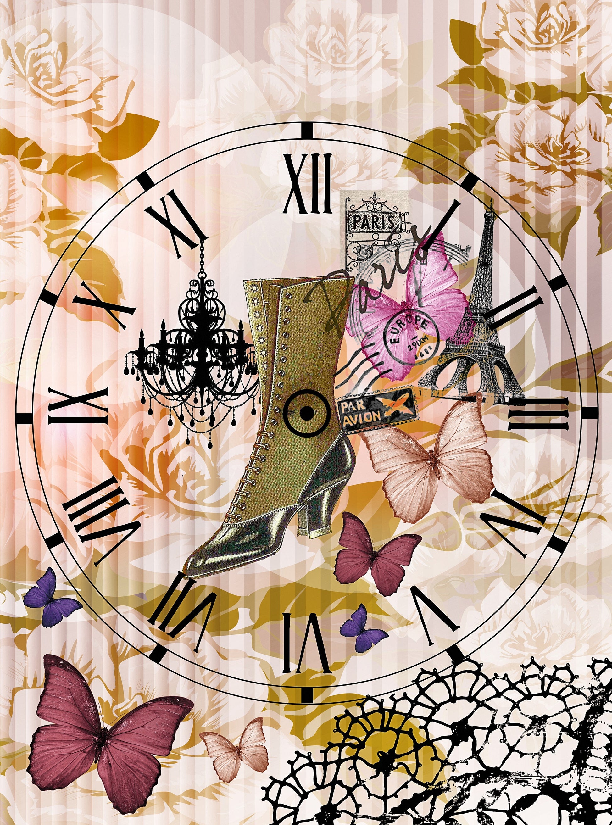 clock decoupage