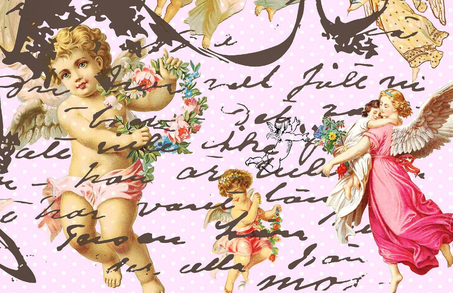 Angels - Large Decoupage Paper - Decoupage Art - Rice Paper for Decoupage - Vintage Decoupage