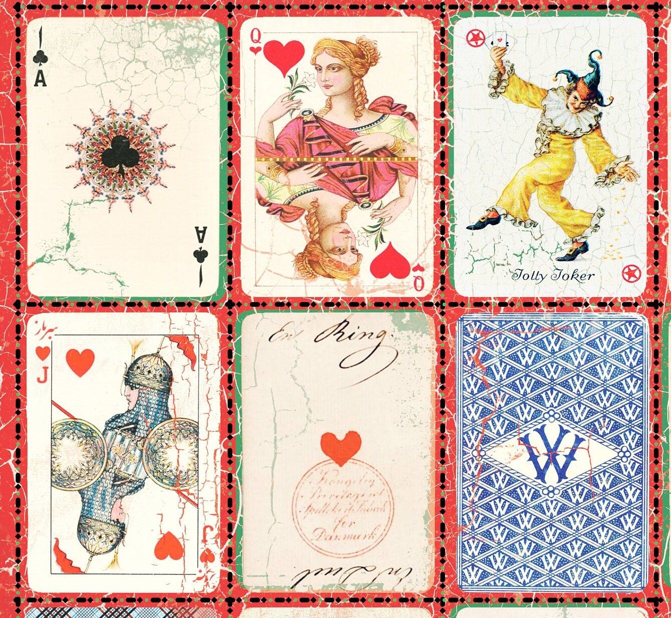 Large Decoupage Paper - Decoupage Art - Rice Paper for Decoupage - Vintage Decoupage - Playing Card - Joker