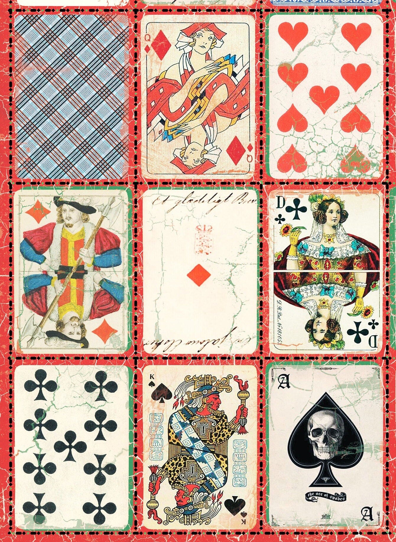 Large Decoupage Paper - Decoupage Art - Rice Paper for Decoupage - Vintage Decoupage - Playing Card - Joker