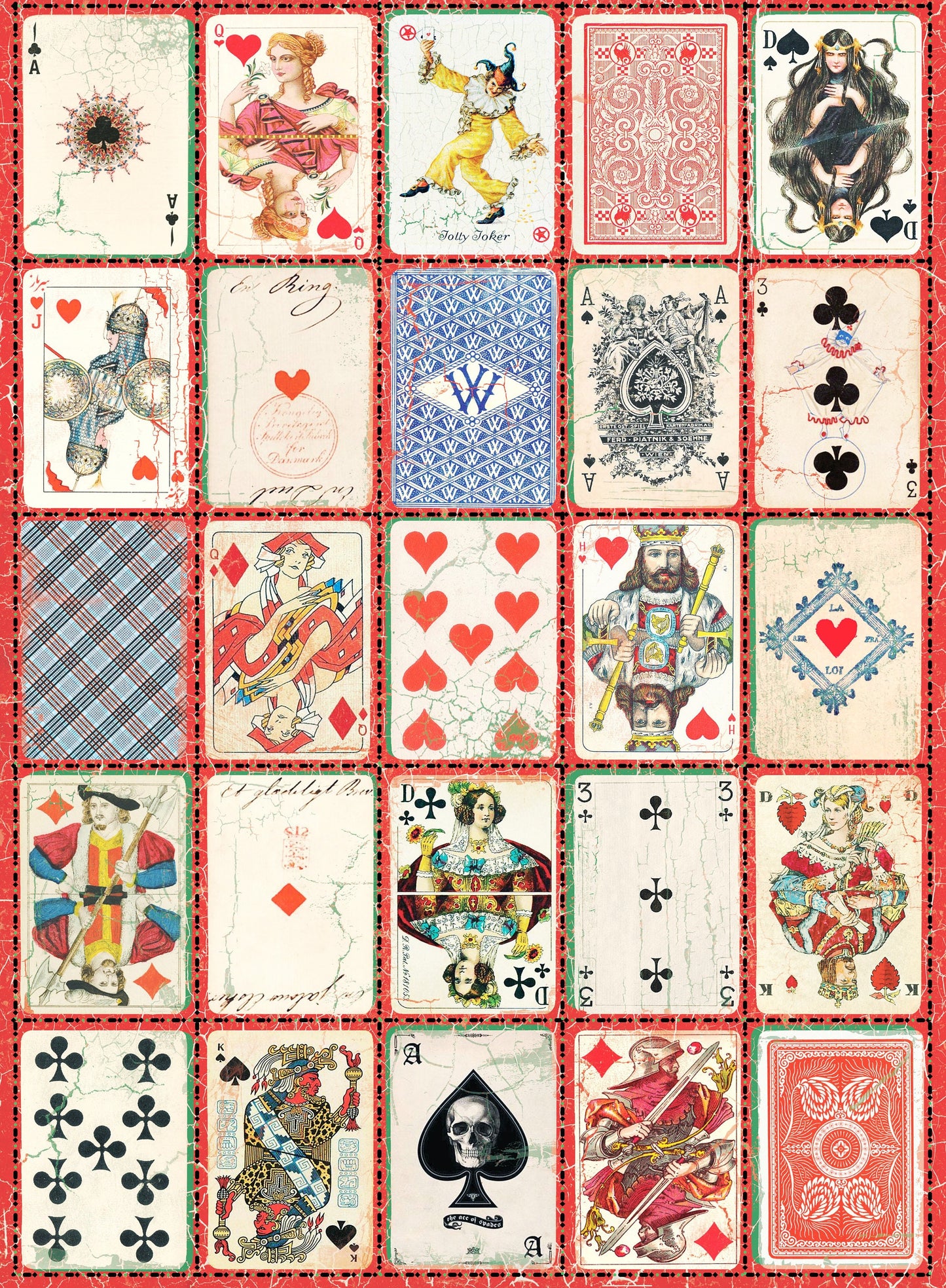 Large Decoupage Paper - Decoupage Art - Rice Paper for Decoupage - Vintage Decoupage - Playing Card - Joker