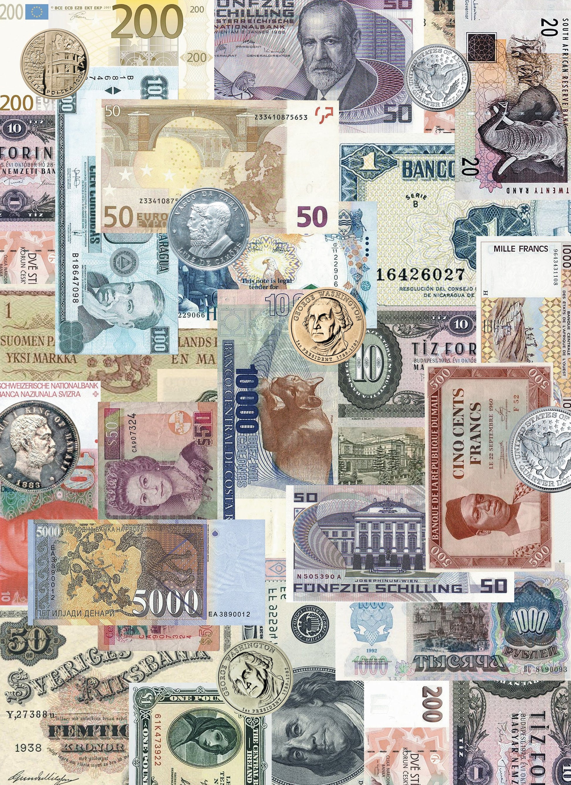 Large Decoupage Paper - Decoupage Art - Rice Paper for Decoupage - Vintage Decoupage - European Money