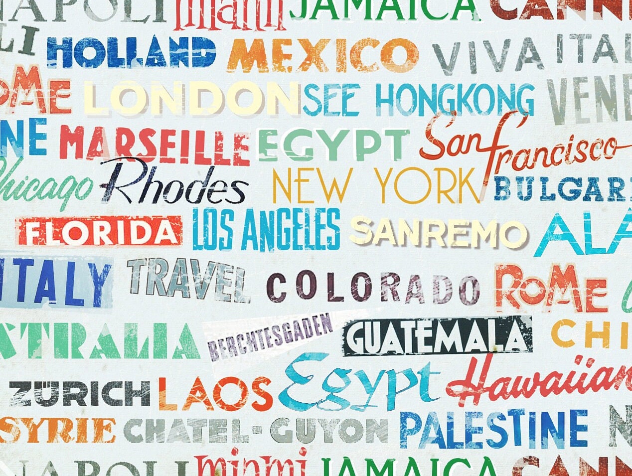 Large Decoupage Paper - Decoupage Art - Rice Paper for Decoupage - Vintage Decoupage - World Cities