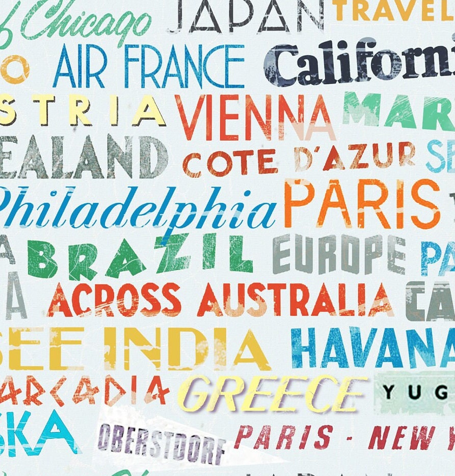 Large Decoupage Paper - Decoupage Art - Rice Paper for Decoupage - Vintage Decoupage - World Cities