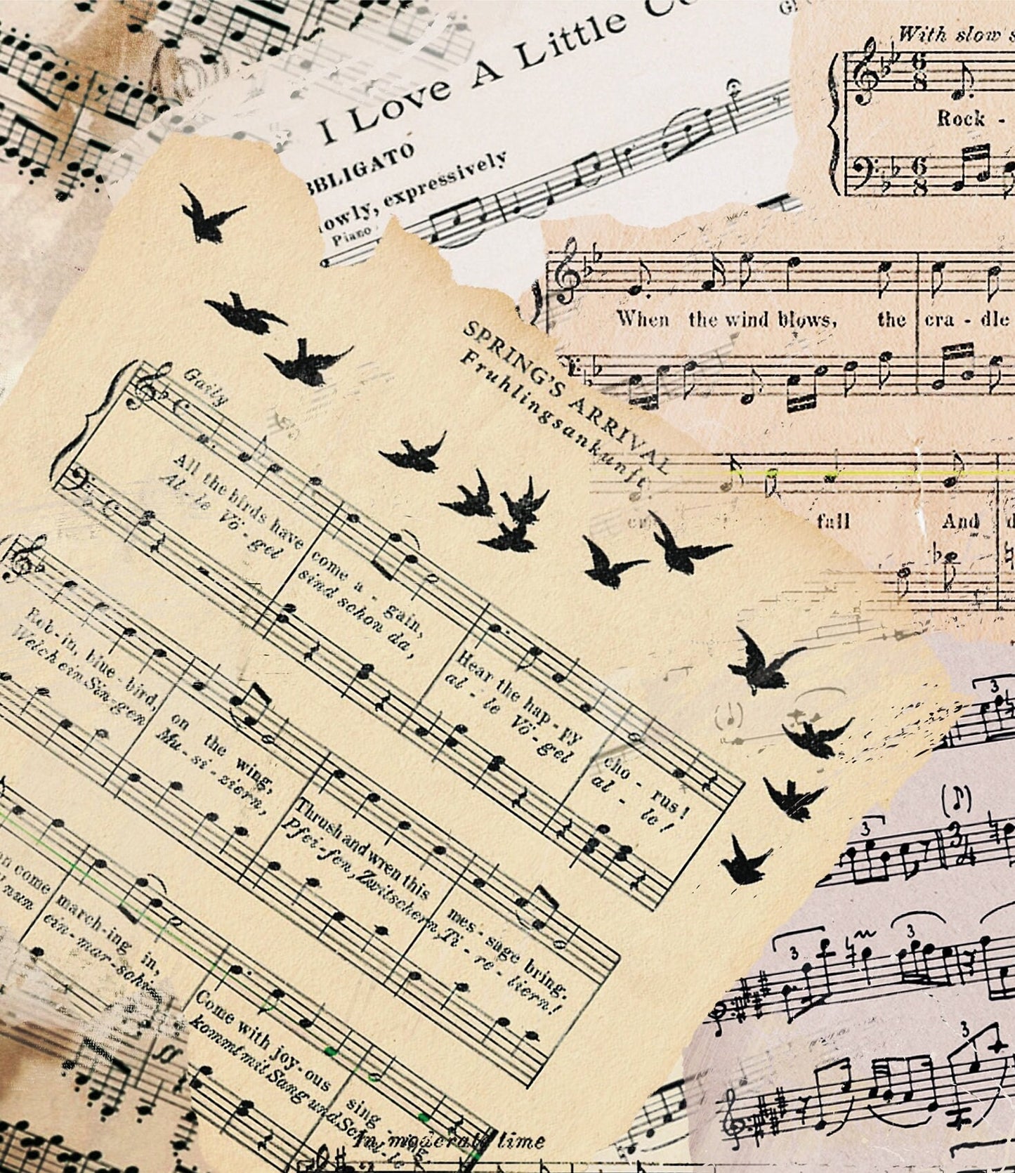Large Music Notes Decoupage Paper - Rice Paper for Furniture Art