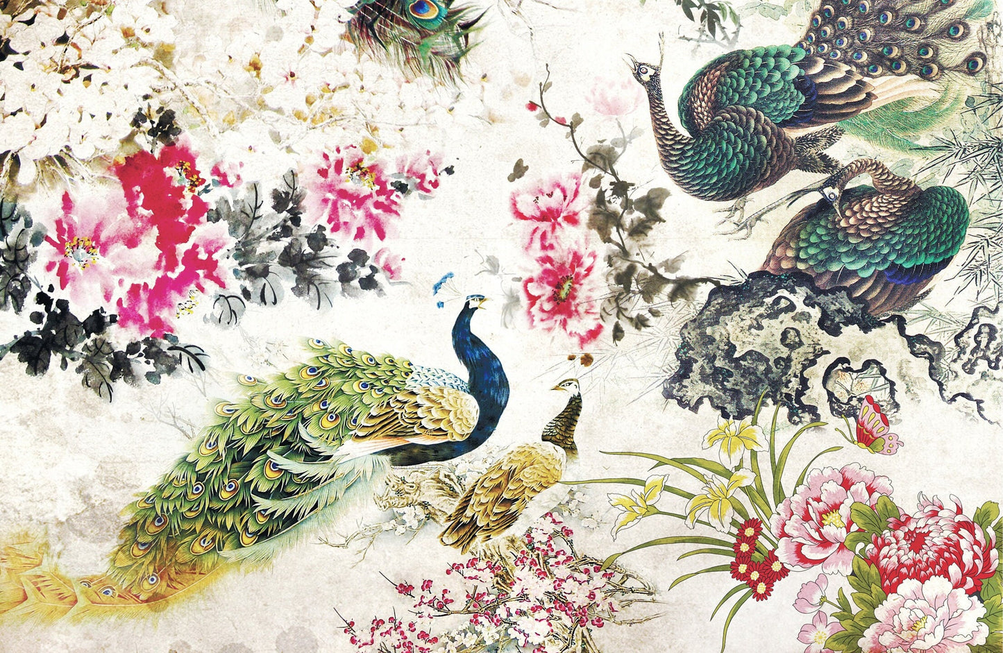 Peacock - Large Decoupage Paper - Decoupage Art - Rice Paper for Decoupage - Vintage Decoupage