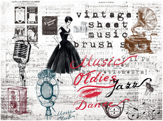 Large Decoupage Paper - Decoupage Art - Rice Paper for Decoupage - Vintage Decoupage - Music