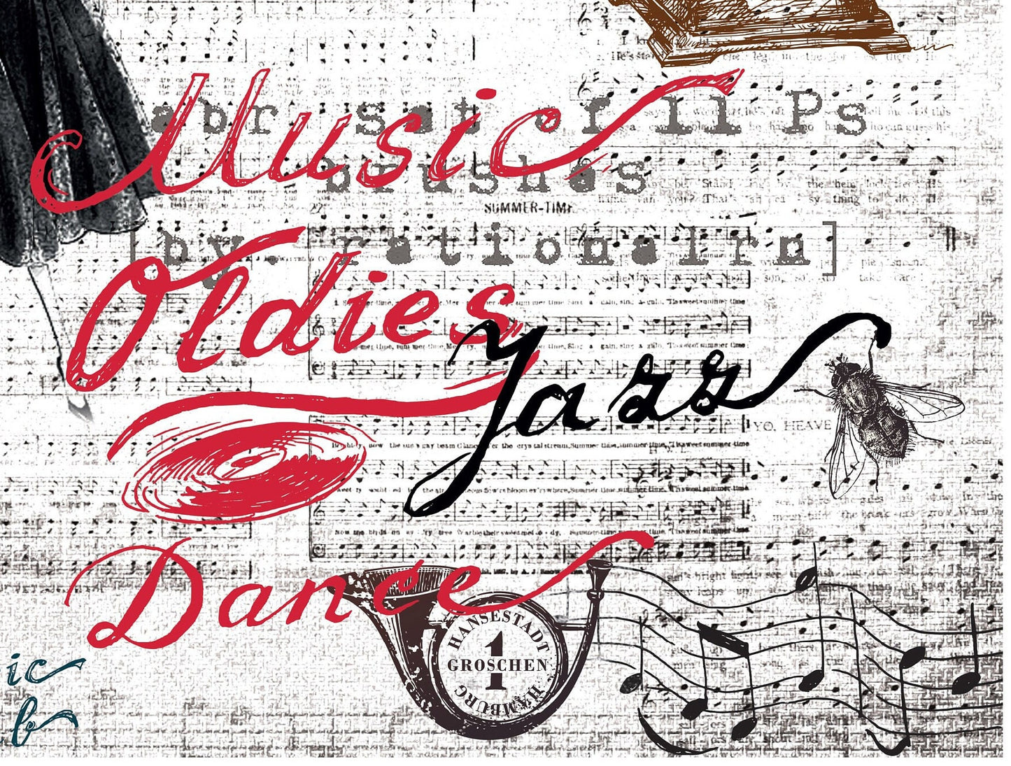 Large Decoupage Paper - Decoupage Art - Rice Paper for Decoupage - Vintage Decoupage - Music