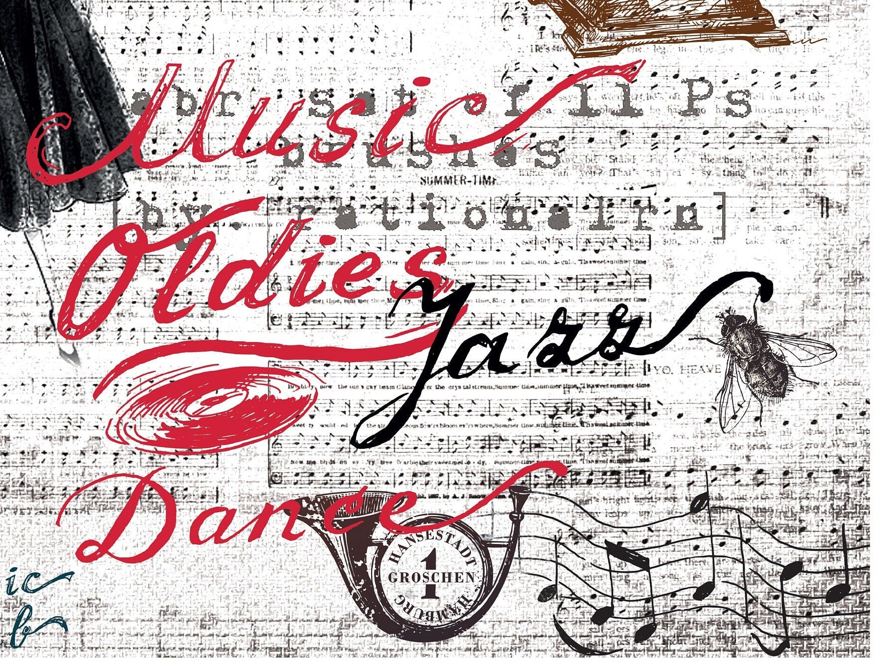 Large Decoupage Paper - Decoupage Art - Rice Paper for Decoupage - Vintage Decoupage - Music