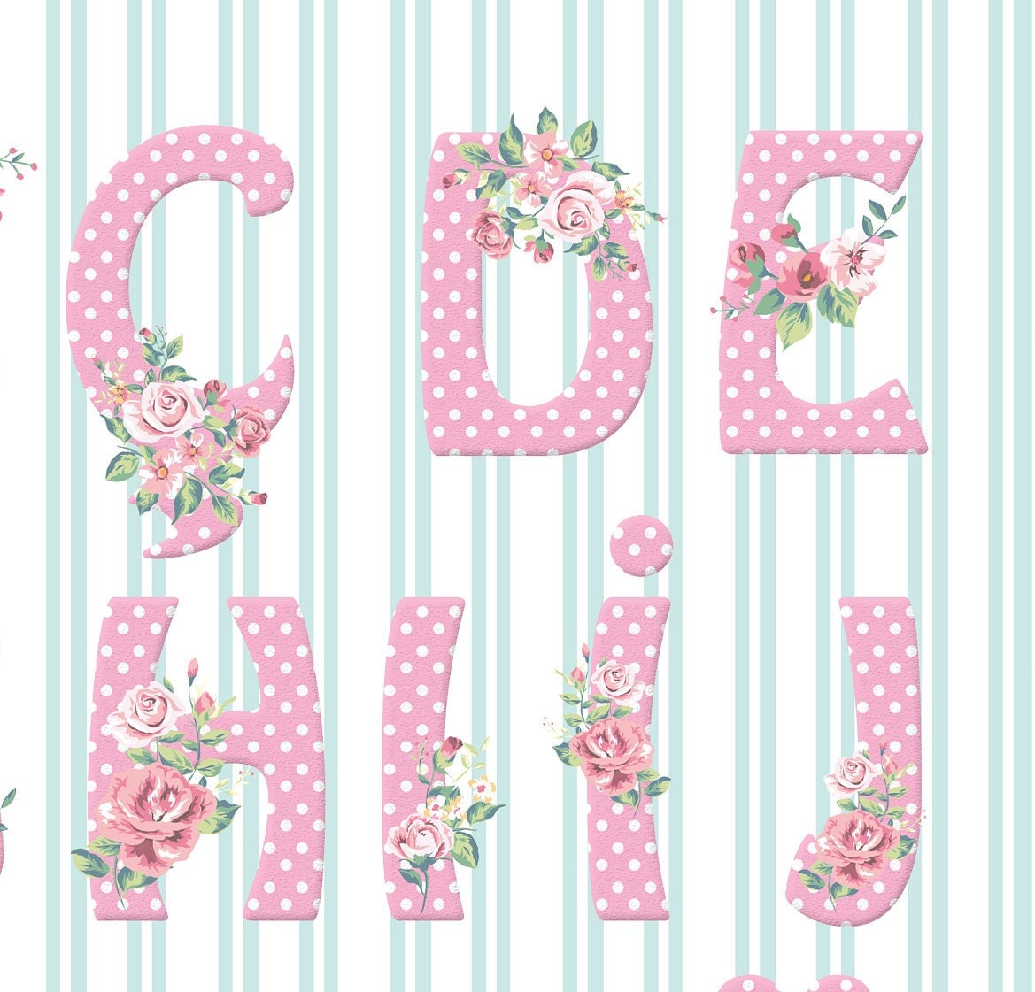 Large Decoupage Paper - Decoupage Art - Rice Paper for Decoupage - Vintage Decoupage - Floral Alphabet
