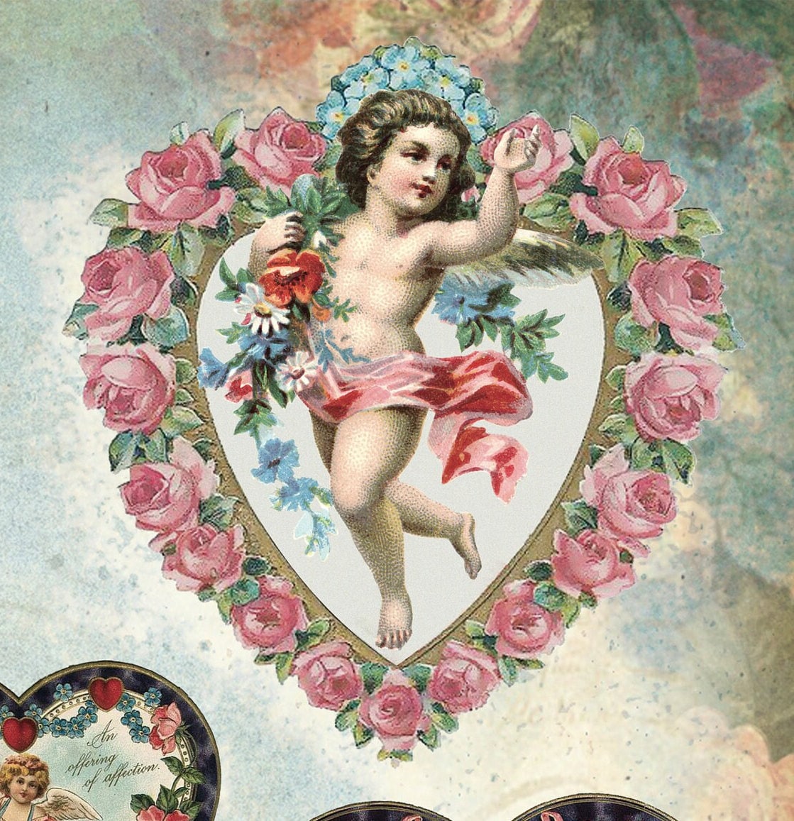 Large Decoupage Paper - Decoupage Art - Rice Paper for Decoupage - Vintage Decoupage - Baby Angels