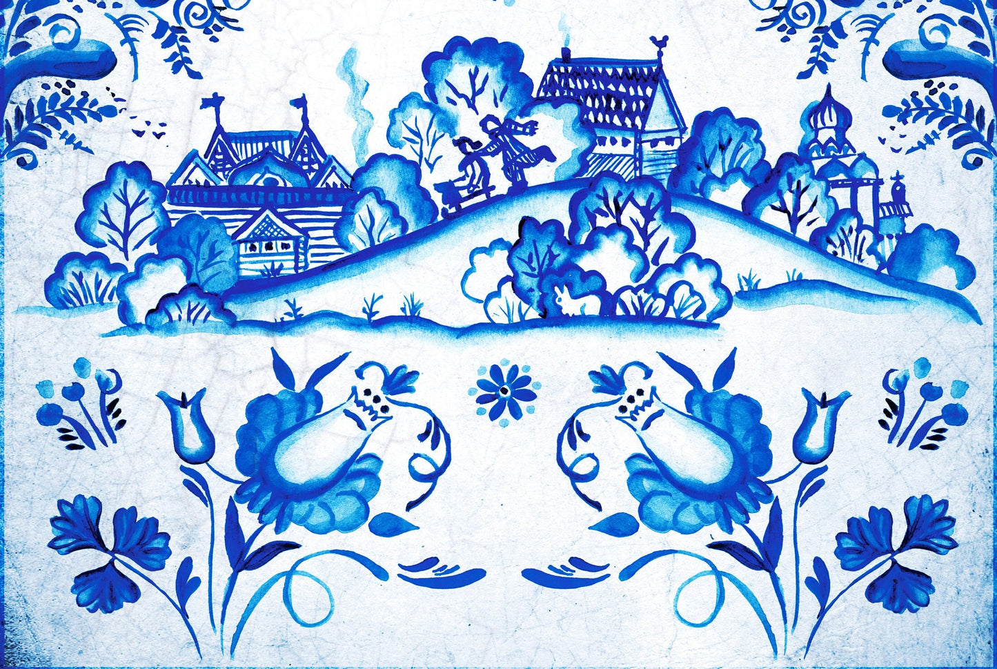 Blue Floral Rice Paper for Decoupage – Vintage Art